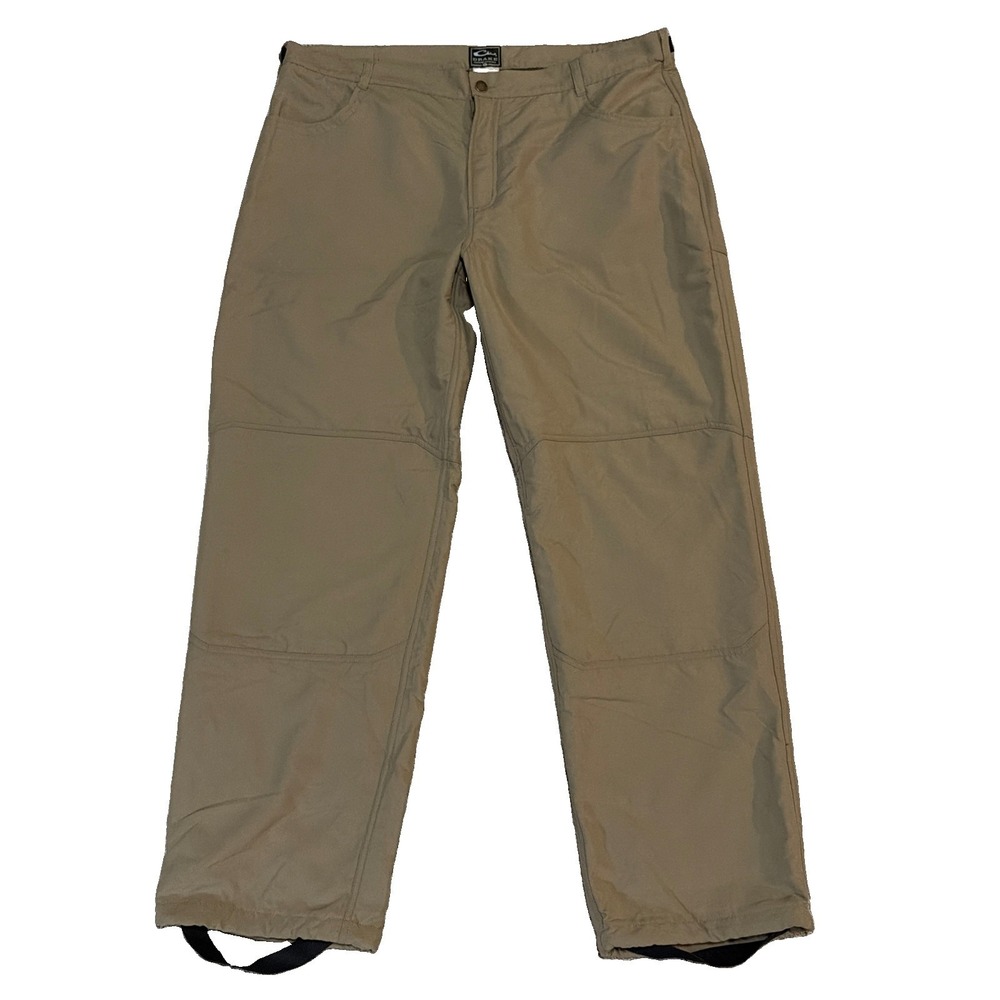 Drake Men's XL 40x32 Tan Khaki Fleece Lined Outdoor Jean Cut Wader Pants